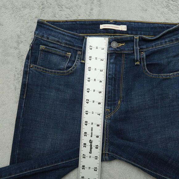 Levi's 721 Jeans Women's Size 28 Blue High-Rise Skinny Denim 28" Inseam Stretch - Picture 8 of 16